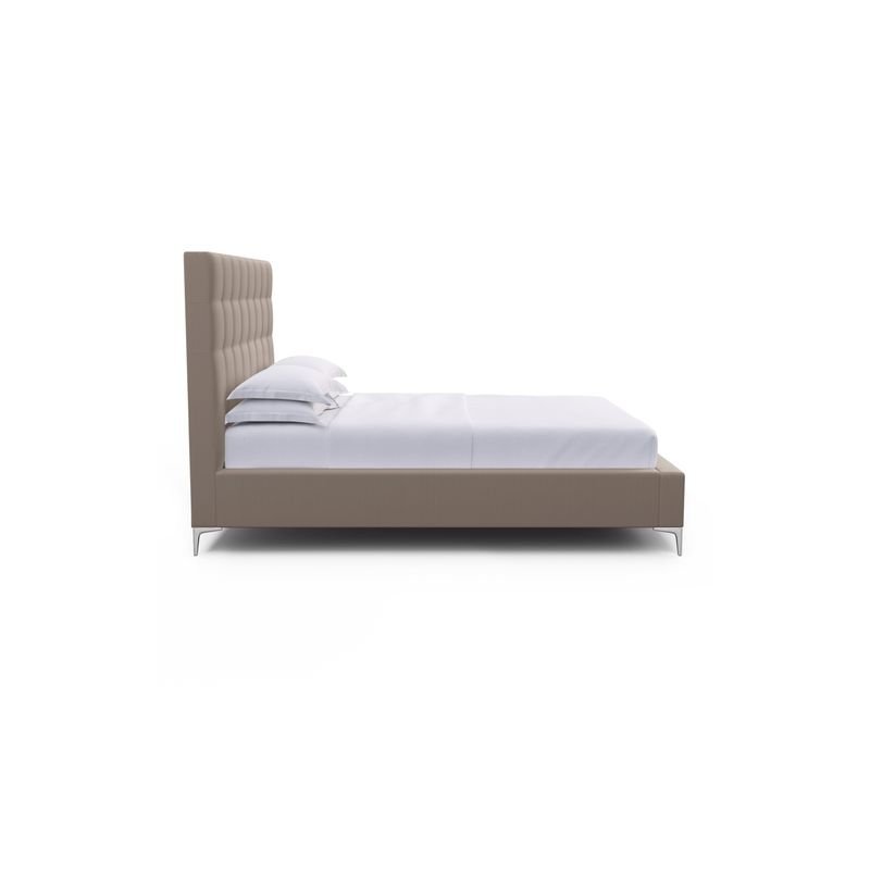 Bryant Upholstered Bed, Ebony, King, Box Weave Linen Pumice