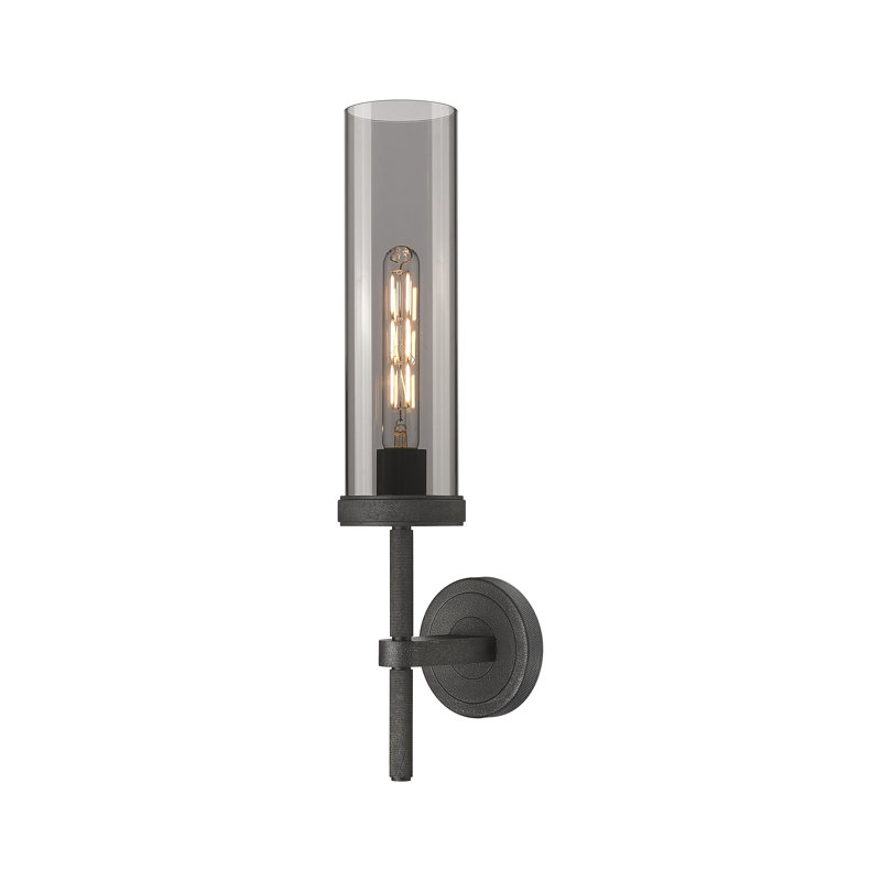 Applique murale 1 lumière 12 po Lincoln, Plaqué couleur fumée, Zinc patiné