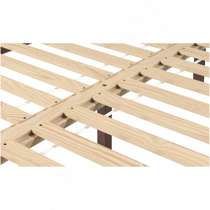 Grand lit plateforme - Naturel, Grand lit, Marron foncé