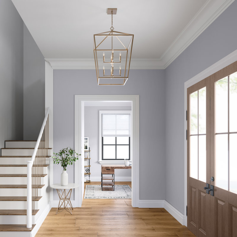 8 - Light Dimmable Lantern Geometric Chandelier, Gold