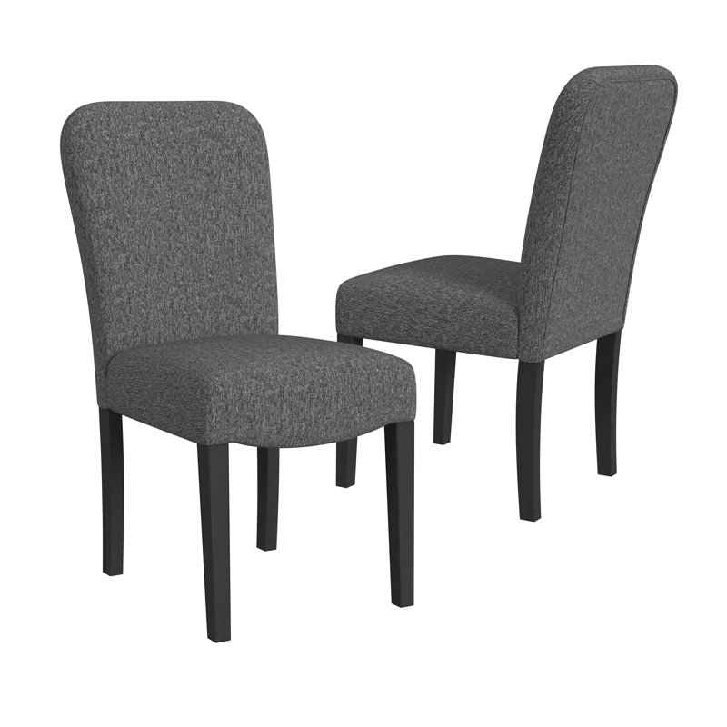 Nashla Rounded Back Upholstered Dining Chair -Black Woven 