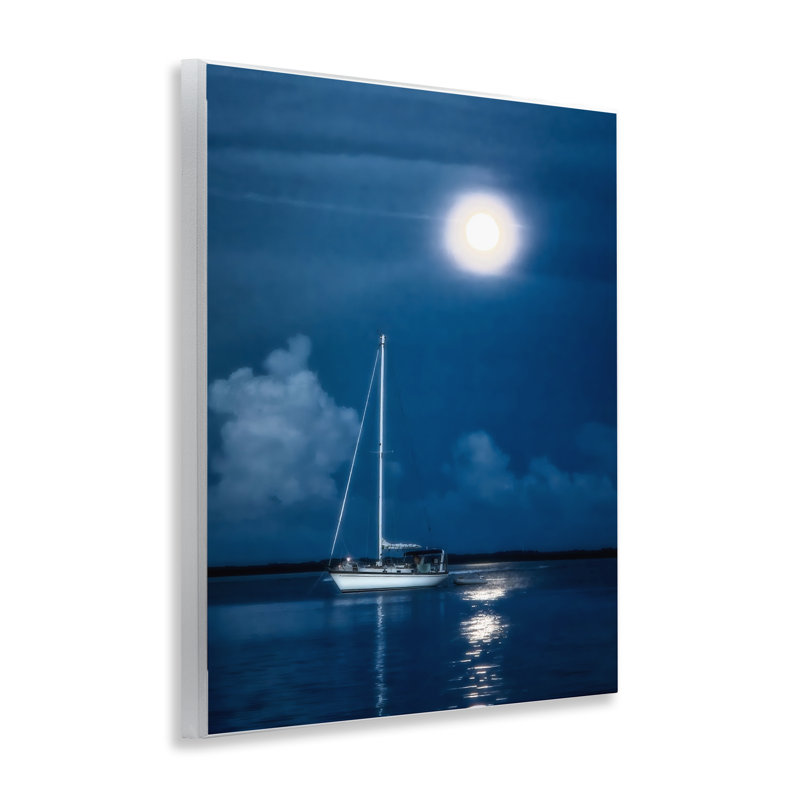 «Moonlit Nighttime Sail Wall Art» par Mary Lou Johnson