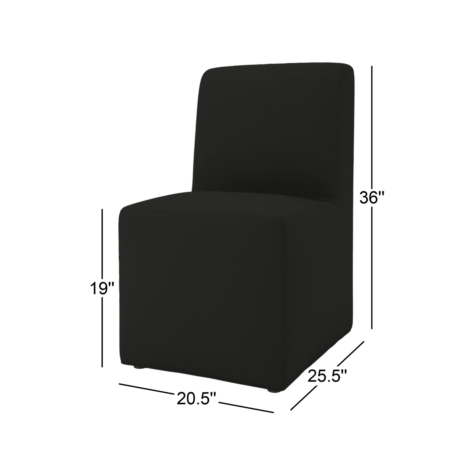 Praia Sunbrella® Patio Dining Chair, Canvas Black Sunbrella® Canvas