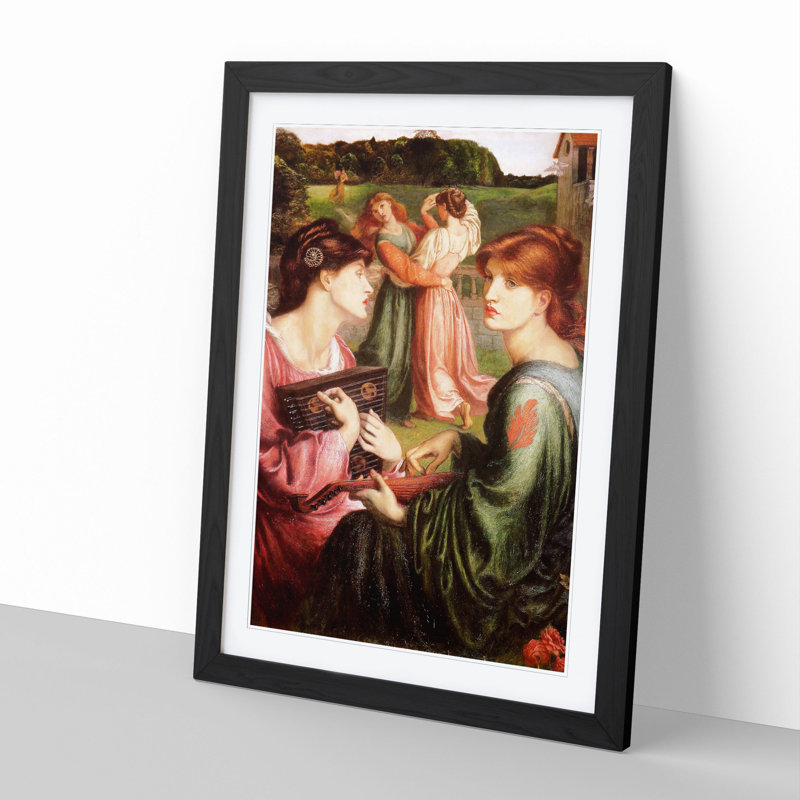 The Brower Meadow by Dante Gabriel Rossetti - Picture Frame Painting, Black Framed, 36cm H x 27cm W x 2cm D