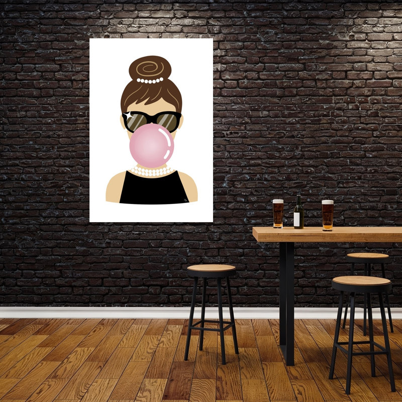 Pearls And Bubblegum Classic Elegant Modern Wall Art Print by Martina - Wrapped Canvas Print, 152.4cm H x 101.6cm W