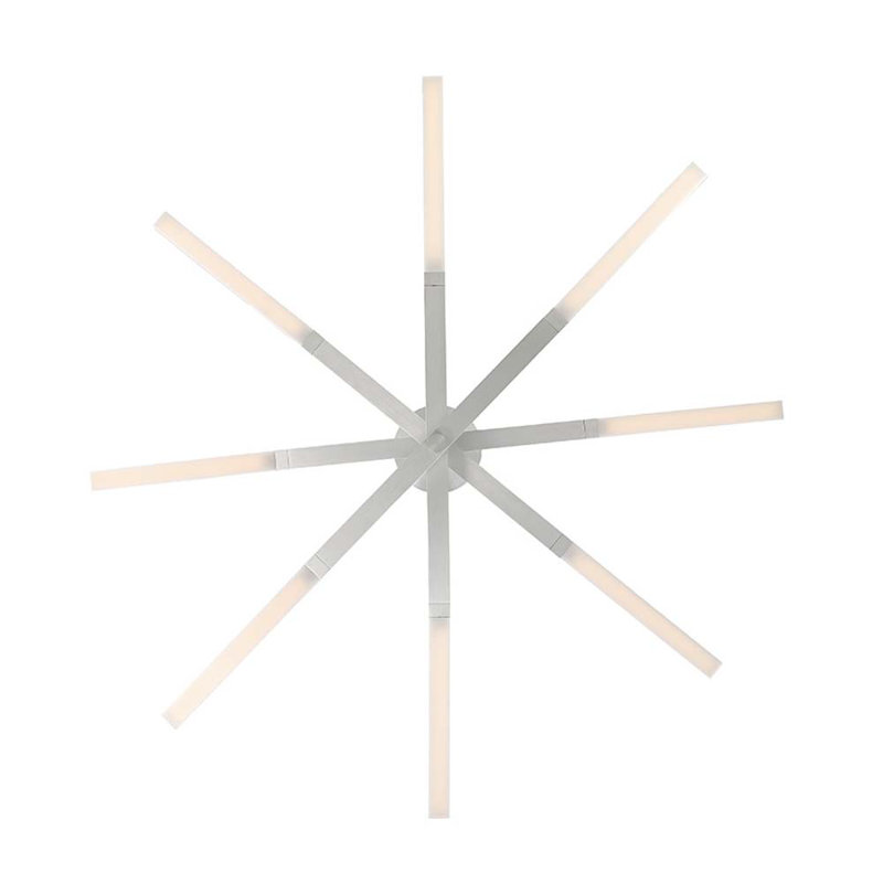 Stacked 8 - Light LED Chandelier, Brushed Aluminum