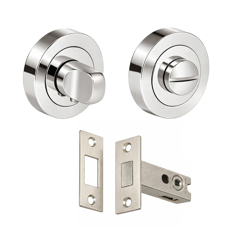 Golden Grace 1 Set Bathroom Toilet Door Thumbturn with Secure Deadbolt Kit Antique Brass Emergency External Release and Durable 57mm Backset - 76mm