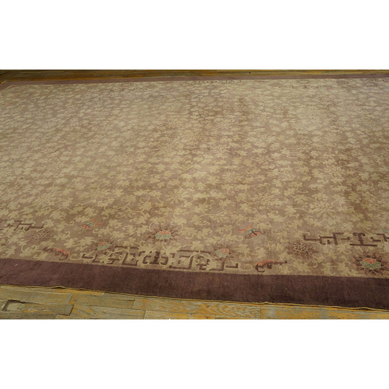 Antique Large Wool Purple / Lavender Mauve Hand Knotted Pile Rug