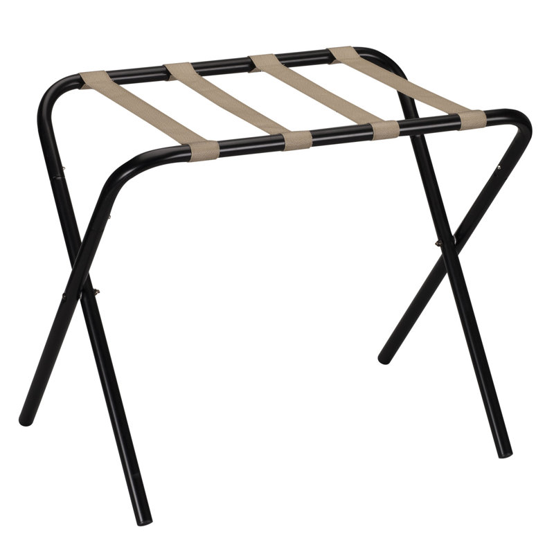 Folding Metal Luggage Rack, Black