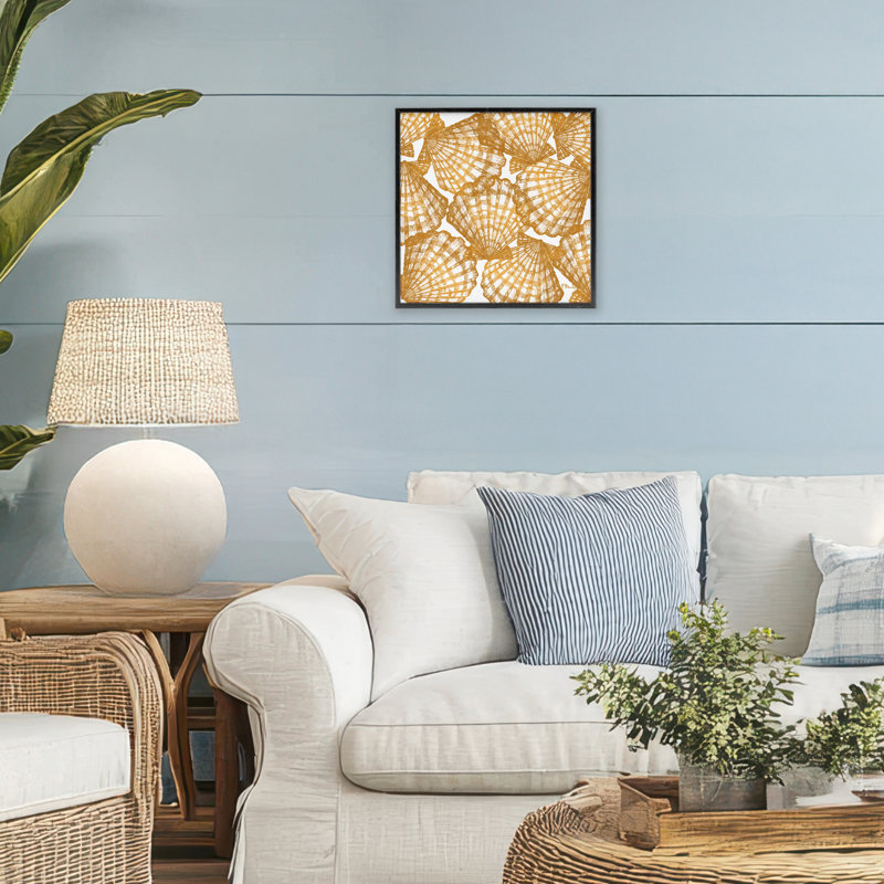 Giclée dorée encadrée par Tropez, design par Paul Brent, Giclée encadrée noir minuit, H 12 po x l 12 po