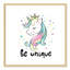 «Be Unique», impression sur papier licorne-47848657-47848667