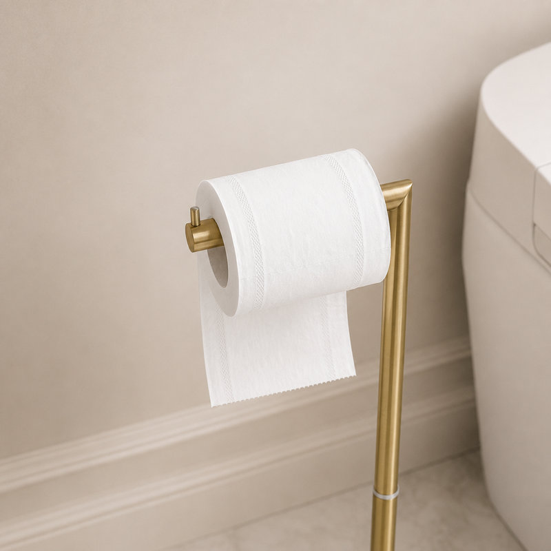 Distributeur de papier hygiénique à hauteur ajustable, Or brossé