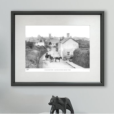 Callington, Launceston Road 1908 - Single Picture Frame Print on Wood