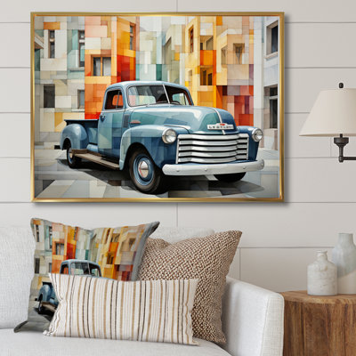 Pickup Truck Geometric Abstraction II - Transportation Wall Art Prints