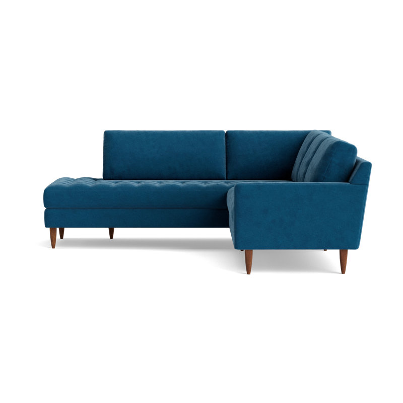 MCM Sectional, Left Hand Facing, Performance Velvet - Denim