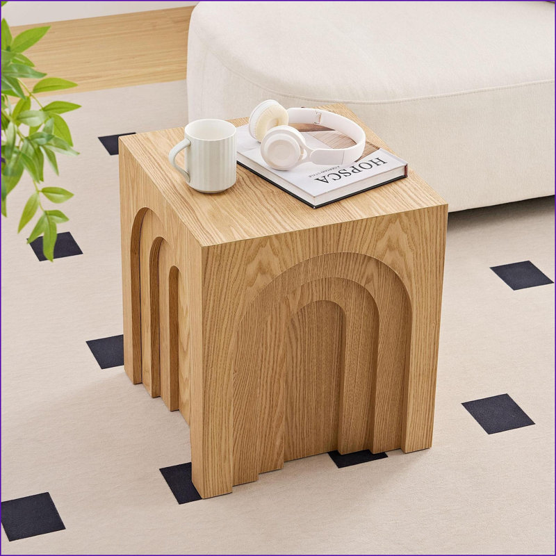 Table basse moderne en simili bois noir, table d'appoint facile à nettoyer pour la chambre à coucher du salon, Noir