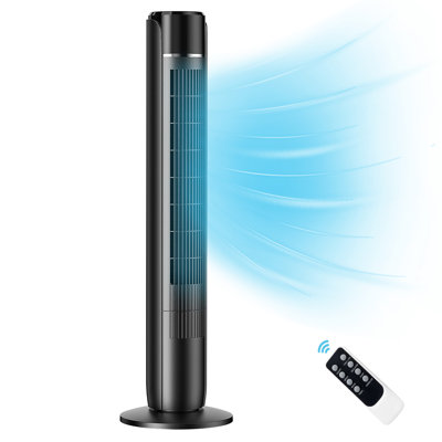 Tower Fan, 60°oscillating Bladeless Fans With Remote, Quiet Cooling, 4 Modes,12h Timer, Led Display With Auto Off, Portable Floor Fan For Bedroom Living Rooms Office