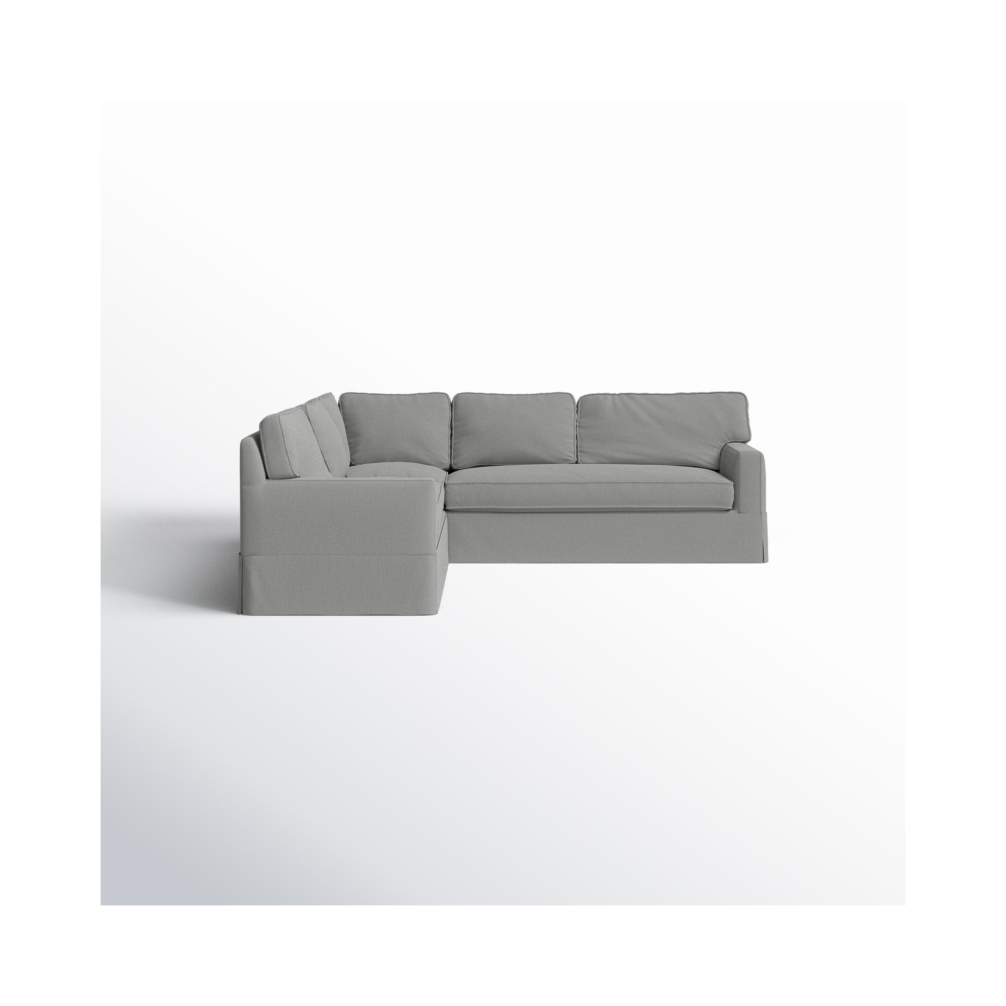 Taylor Upholstered L-Sectional, Bayou Light Gray Canvas