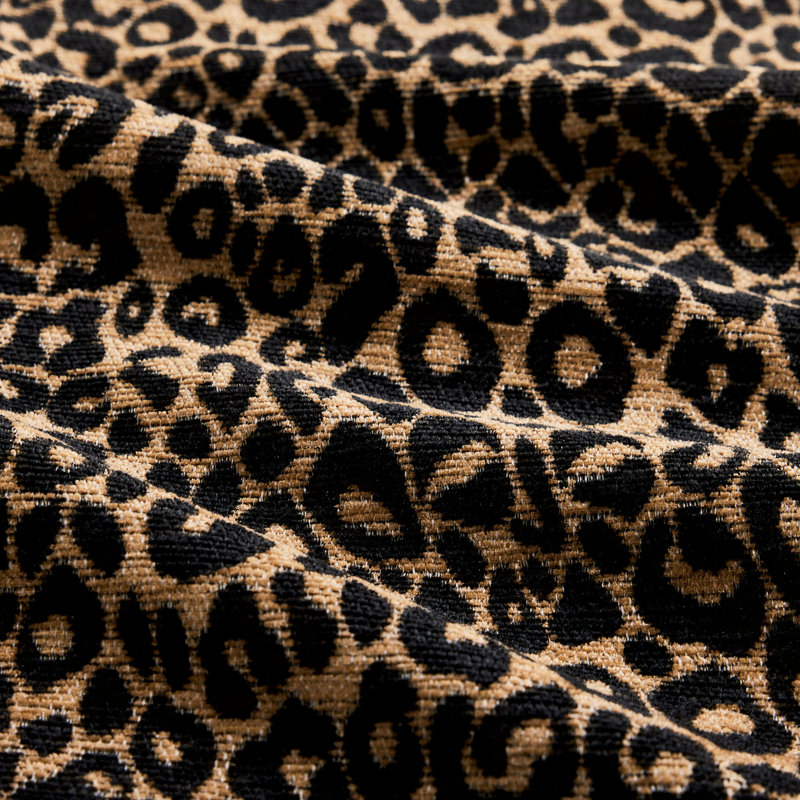 Ottoman Leopard Chenille, Noir / brun