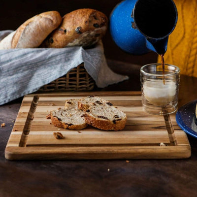 Teakhaus Square Teak Wood Cutting & Serving Board, Hand Grip - 0.5 in