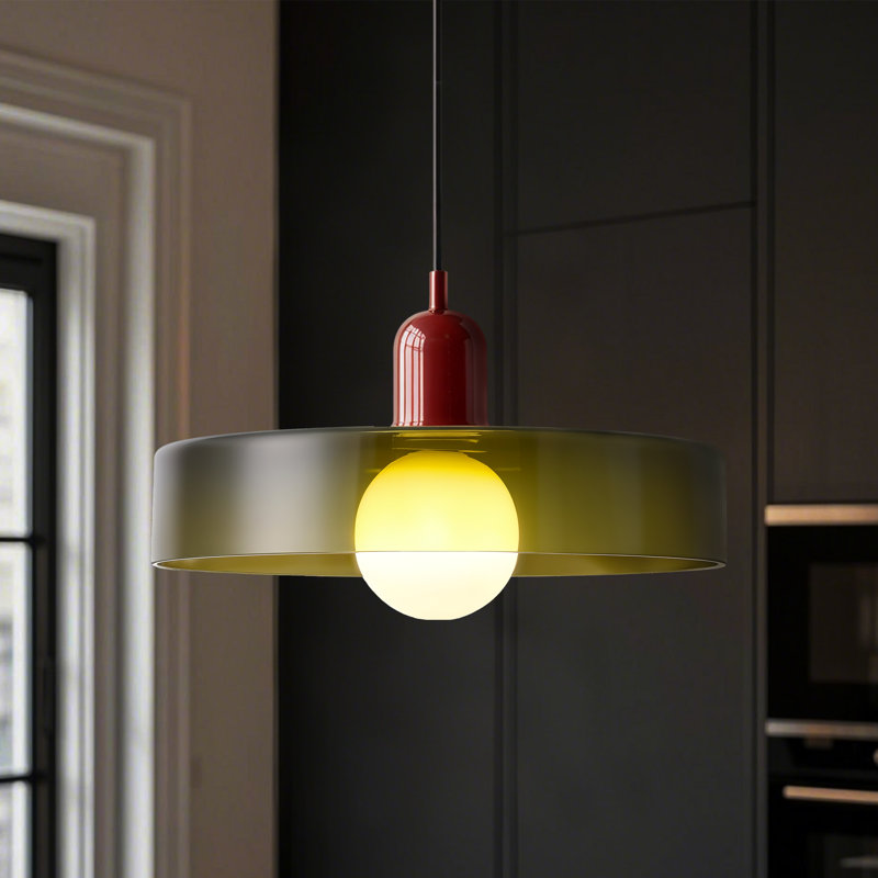 Triston 1 - Light Pendant, Green, Red, 8.66" H x 13.78" W x 13.78" D