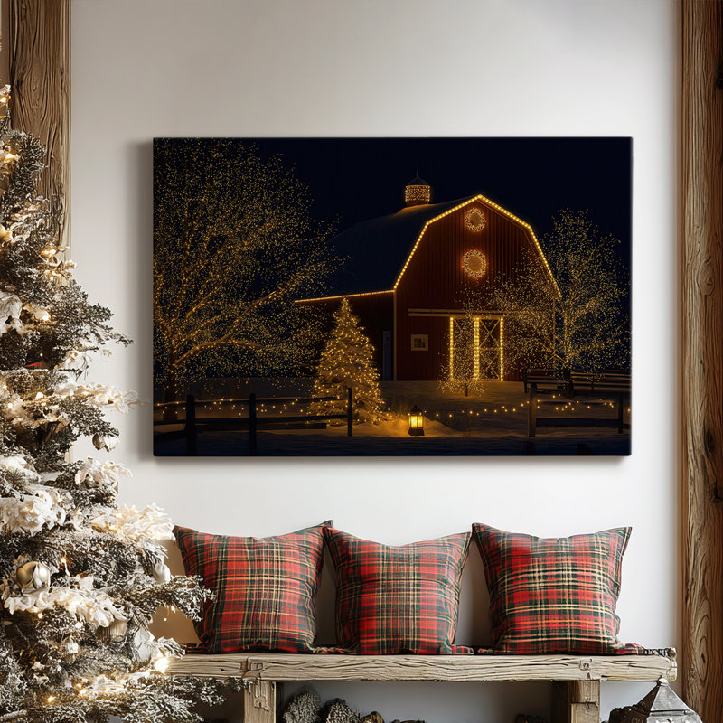 Night of Honeyed Village-Premium Gallery Wrapped Canvas, 12" H x 18" W