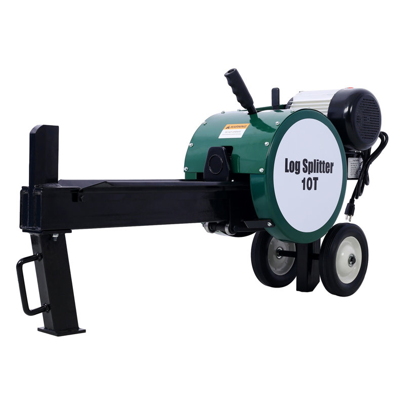 Fendeuse à bois double volant électrique, fendeuse à bois cinétique en acier 2 HP avec moteur en cuivre, vert
