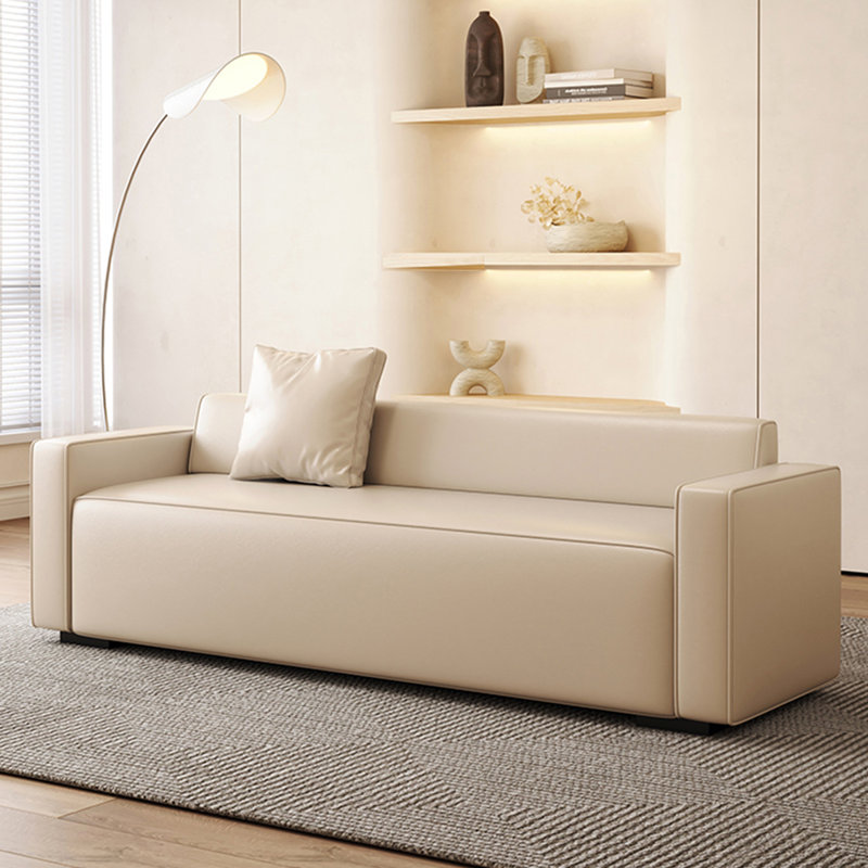Beige Upholstered Bench, 23.62"H x 55.12"W x 21.65"D, Beige