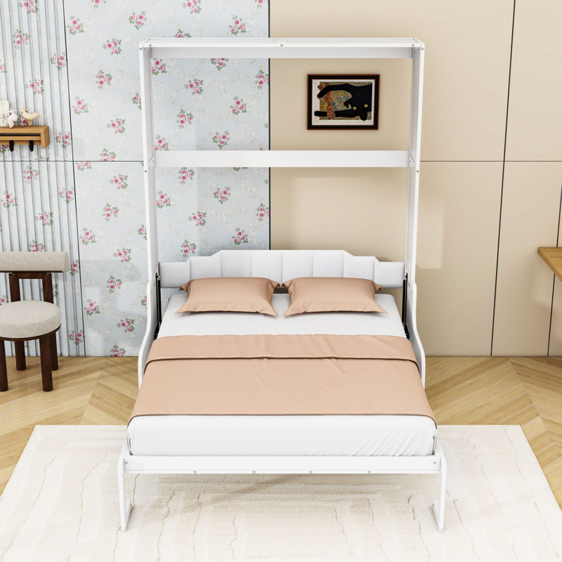 Lit escamotable mural Murphy avec coussin, Blanc