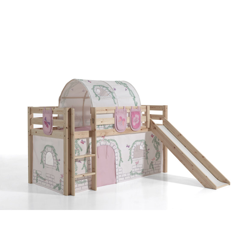 Pino European Single (90 x 200cm) Mid Sleeper Loft Bed, Premium Plus, Natural