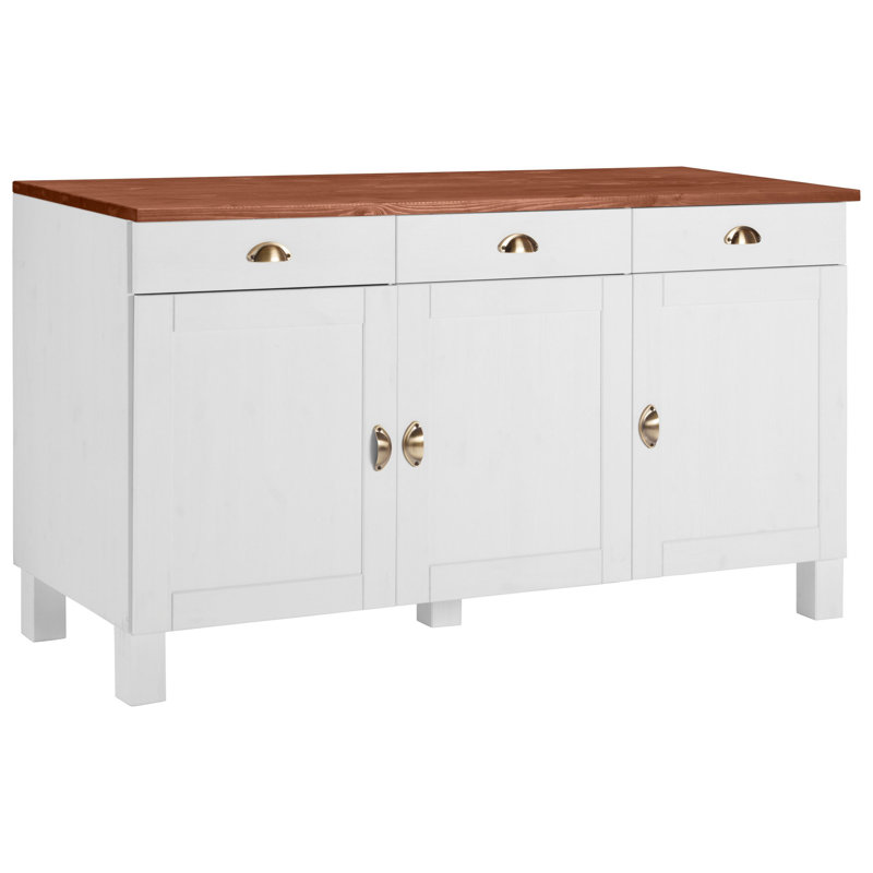 Edgarton Sideboard, White/Honey
