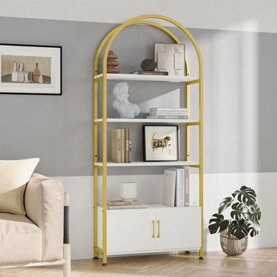 Bibliothèque arquée, rangement avec portes