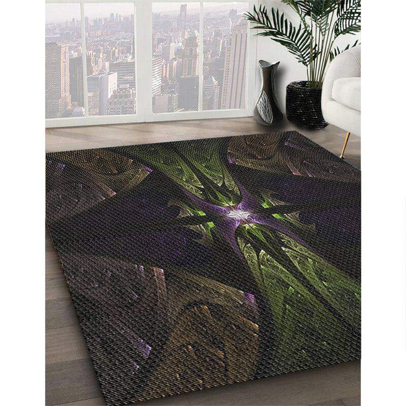 Geometric Indoor Rug, Square 4'