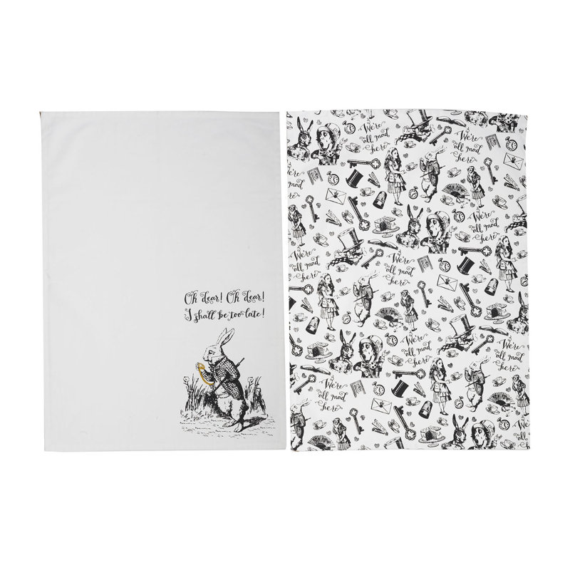 Alice In Wonderland Cotton Embroidered Tea Towel Kitchen Towel