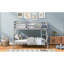 Lit superposé simple au-dessus d'un lit double gris, offrant un lit de chambre à coucher maximum, garde-corps gris pour une sécurité inégalée-723459973