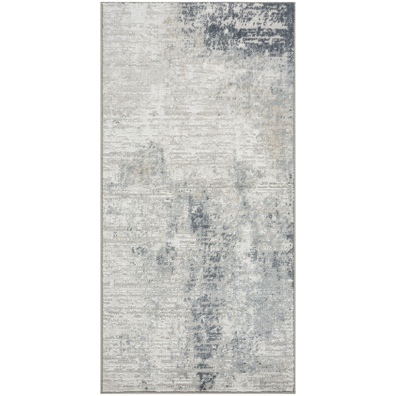 Tapis d'intérieur bleu marine Leuchte, Tapis de couloir 2 pi x 4 pi