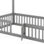 Lit simple en bois avec clôture et porte-956695924