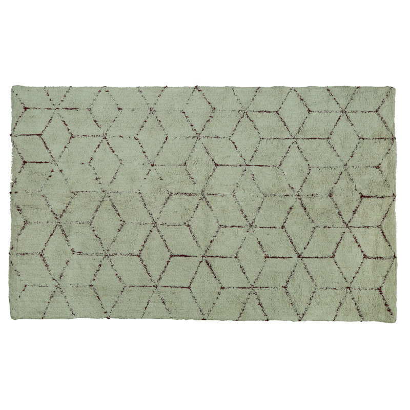 Deen Geometric Hand Woven Shag Area Rug, Rectangle 120 X 180cm