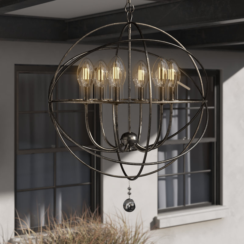 Jayden Bronze 6 - Bulb 27.5" H LED Outdoor Chandelier