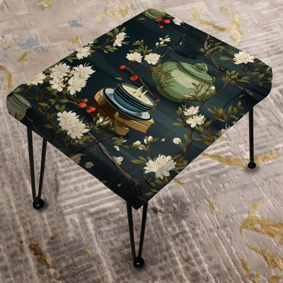 Serene Tea Ceremony - Chinese Rectangle Ottoman
