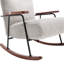Chaise avec accoudoirs à bascule en métal gris, pour le salon