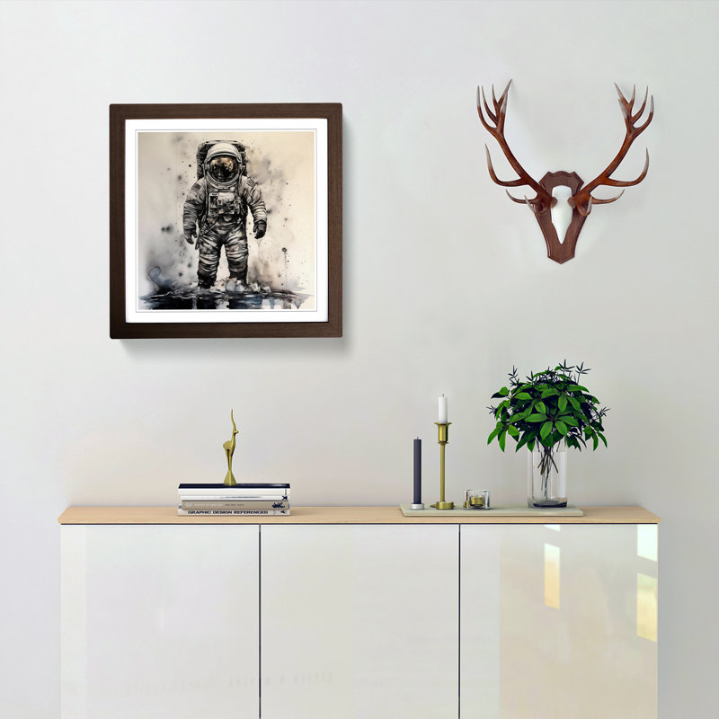 Single Picture Frame Print on Wood, Walnut