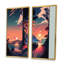 «Road To The Sunset», 2 pièces sur toile-1434576413-1434576409
