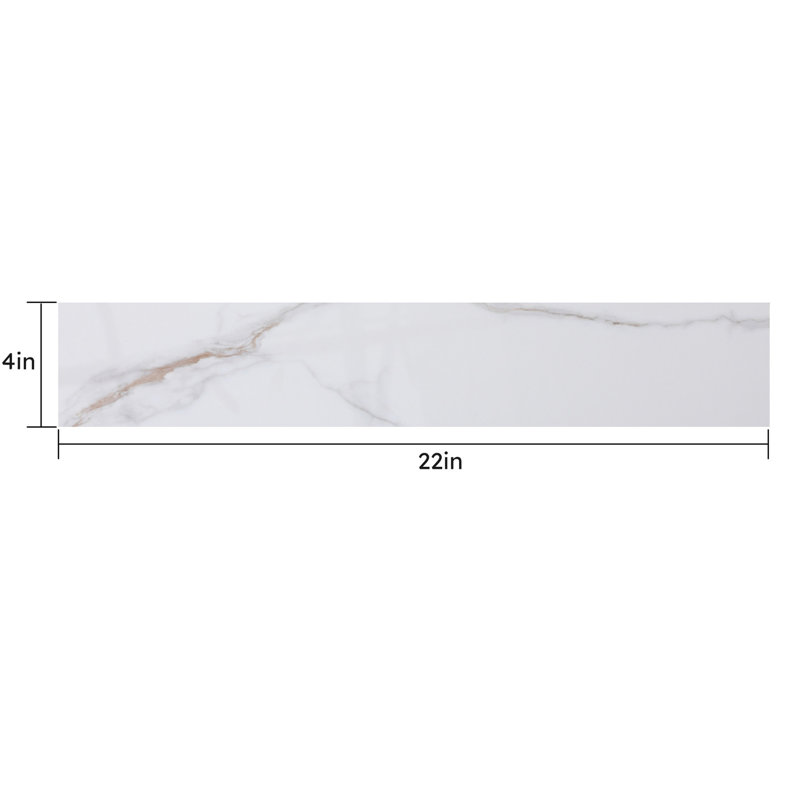 Meuble-lavabo en pierre frittée de 22 po x 4 po - blanc, facile à nettoyer, apparence élégante, installation simple, certificat de qualité stable pour les débris de 22 po x 4 po, attrait tendance, installation