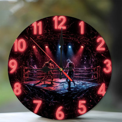 Horloge de boxe effet néon