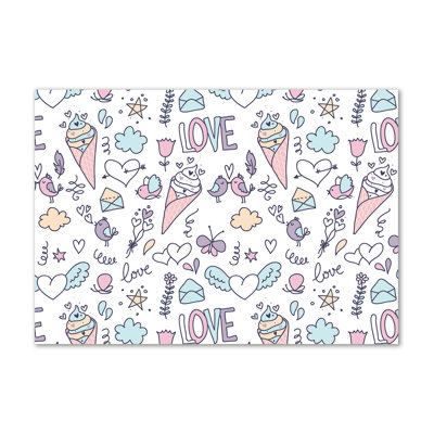 Romantic Pattern - Wrapped Canvas Print