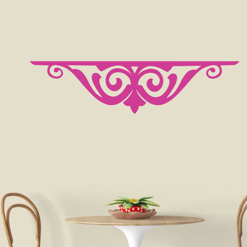 Décalcomanie murale longue tablette fantaisie Joel, Rose vif