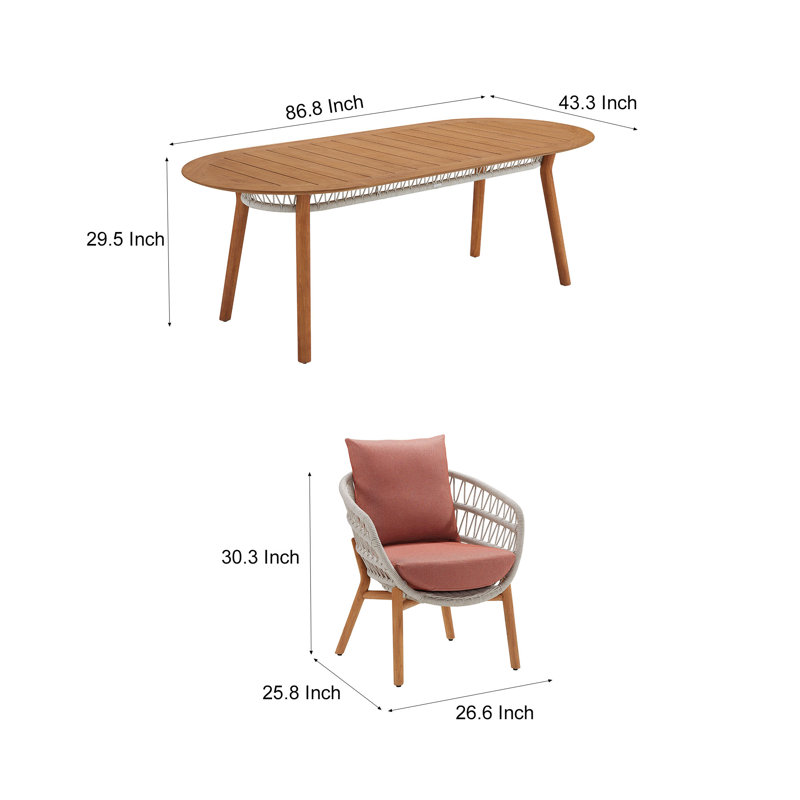 Vasca Outdoor 7 - Piece Teak Dining Set