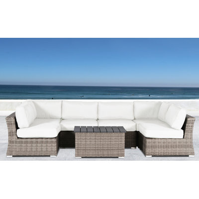 Aishah Wicker Fully Assembled 4 - Person Seating Group with Sunbrella Cushions