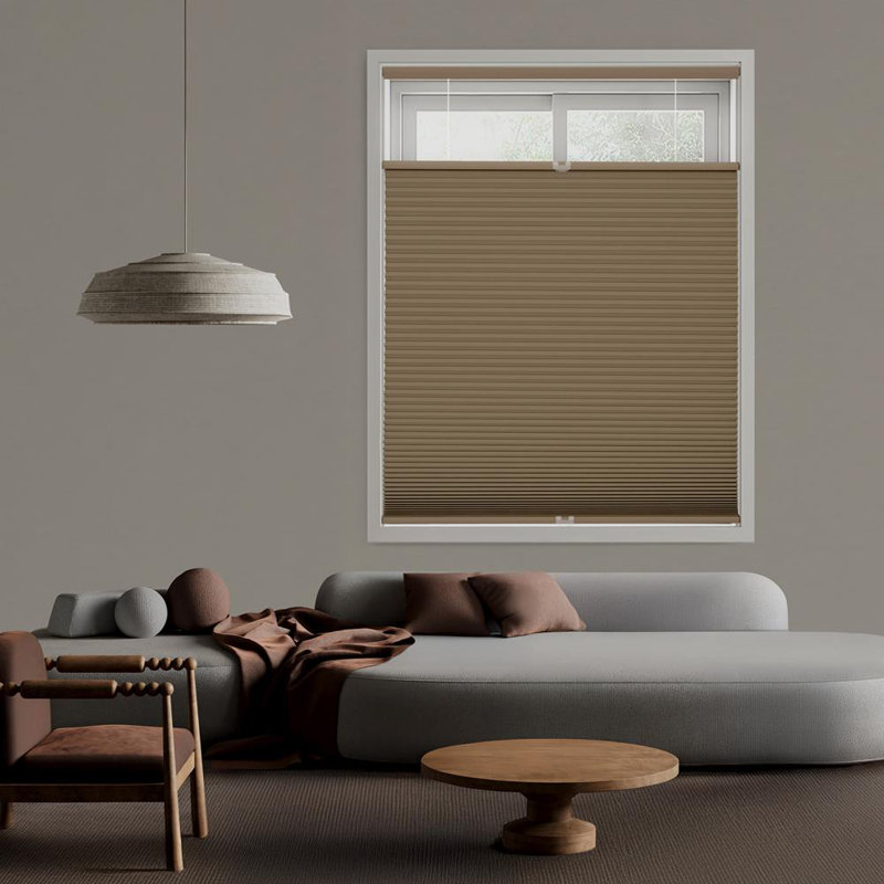 Coursey EcoHome 1.5 inch Cordless Blackout Top Down Bottom Up Cellular Shade, Latte, 69" W x 72" L